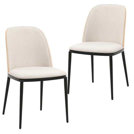 Dining Side Chair with Velvet Seat and Steel Frame Set of 2