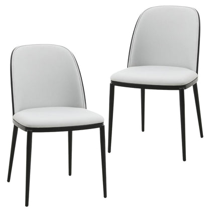 Dining Side Chair with Velvet Seat and Steel Frame Set of 2