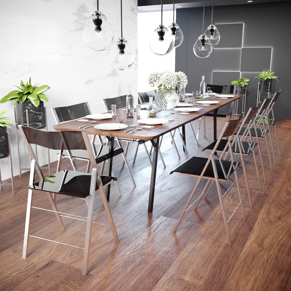 Menno Modern Acrylic Folding Chair, Set of 4