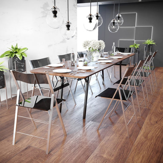 Menno Modern Acrylic Folding Chair, Set of 4