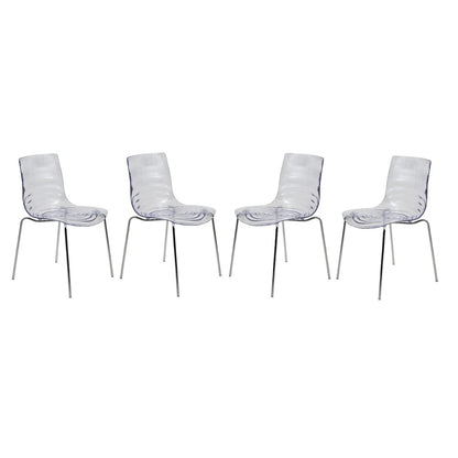 Astor Water Ripple Design Dining Chair Set of 4