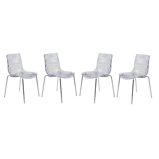 Astor Water Ripple Design Dining Chair Set of 4