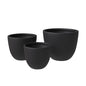 Dahlia Series Poly Stone Planter Set in Black