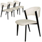 Aspen Collection Modern Dining Chair Black Frame in White Set of 4