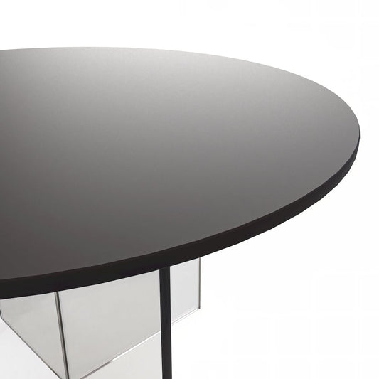 Valore Collection 28" Acrylic Side Table With Black Top
