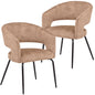 Gavin Series Modern Chair Black Frame in Light Brown Set of 2