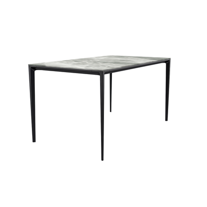 Avo Series Modern Dining Table Black Base, With 55 Light Grey Sintered Stone Top