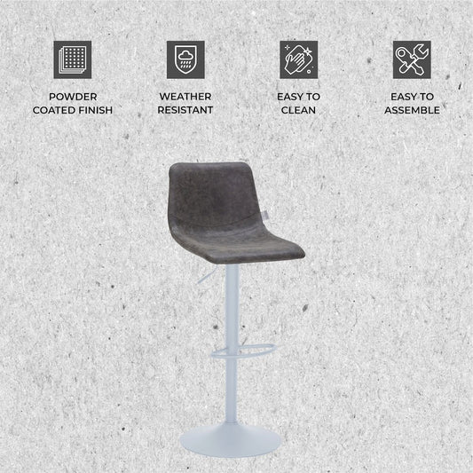 Tilbury - Bar stool - White base- Grey