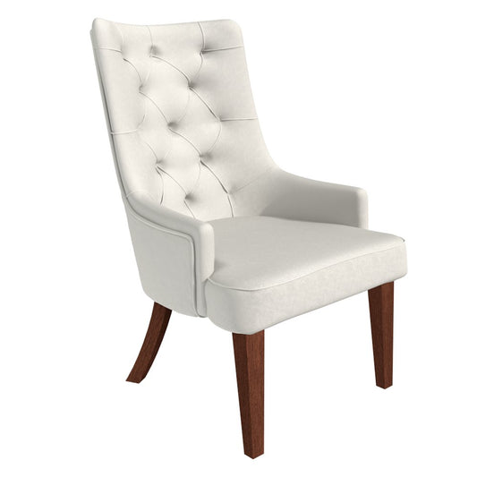 Spruce Collection Modern Wooden Dining Chair in Beige Velvet