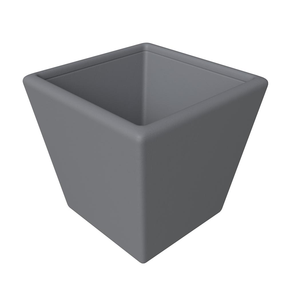 Blossom Series Poly Stone Planter in Dark Grey 14 Dia, 13.4 High
