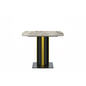 Modern Dining Table Black and Gold Base, With 55 Deep Grey Sintered Stone Top