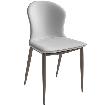 Mosaic Collection Modern Dining Chair in Coconut White Fabric - Set of 2