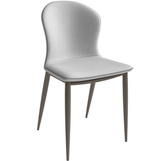 Mosaic Collection Modern Dining Chair in Coconut White Fabric - Set of 2