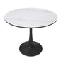 Bristol 31" round dining table Black base with White Sintered stone Top