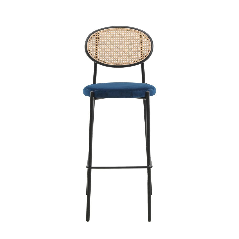 Euston Modern Wicker Bar Stool With Black Steel Frame