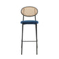 Euston Modern Wicker Bar Stool With Black Steel Frame