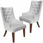Spruce Collection Modern Wooden Dining Chair in Light Grey Set of 2