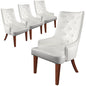 Spruce Collection Modern Wooden Dining Chair in White Set of 4