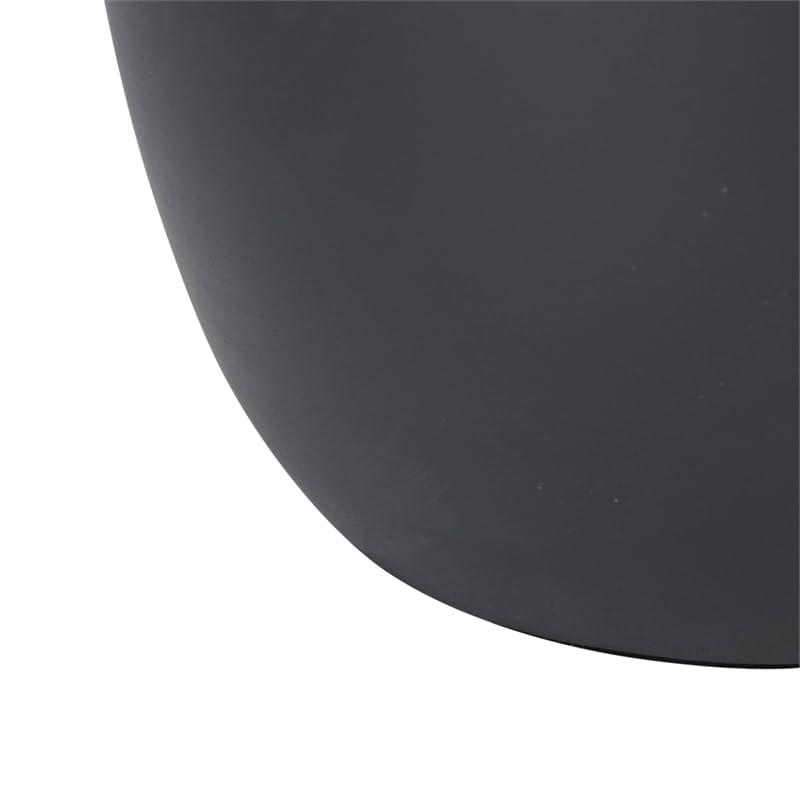 Dahlia Series Poly Stone Planter in Black 14.4 Dia, 10.8 High