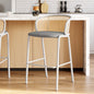 Ervilla Mid-Century Modern Wicker Bar Stool in Grey