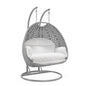 Mendoza Light Grey Wicker Hanging 2 person Egg Swing Chair