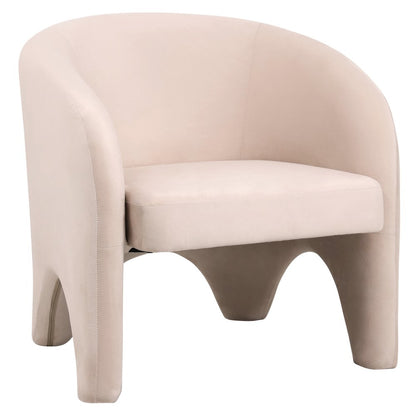 Lylo Collection Modern Accent Chair In Beige Velvet