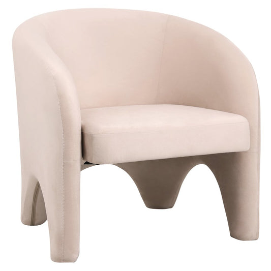 Lylo Collection Modern Accent Chair In Beige Velvet