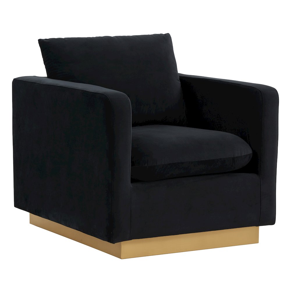 Nervo Velvet Accent Armchair With Gold Frame