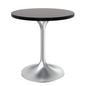 Verve 27" Round Dining Table, Brushed Chrome Base with Black MDF Top