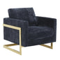 Accent Armchair with Gold Stainless Steel Frame and Removable Back Cushion