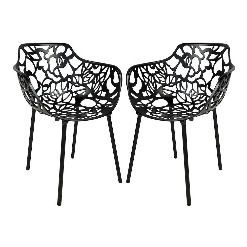 Modern Devon Aluminum Armchair, Set of 2