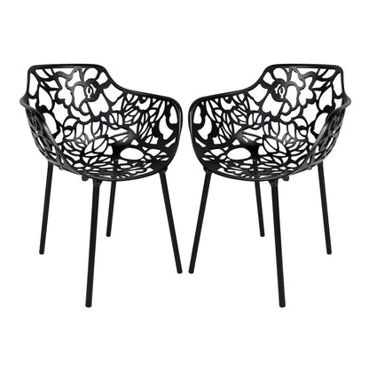 Modern Devon Aluminum Armchair, Set of 2