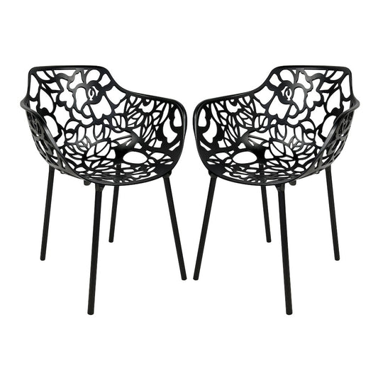 Modern Devon Aluminum Armchair, Set of 2