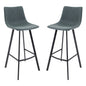 Elland Modern Upholstered Leather Bar Stool With Iron Legs & Footrest Set of 2