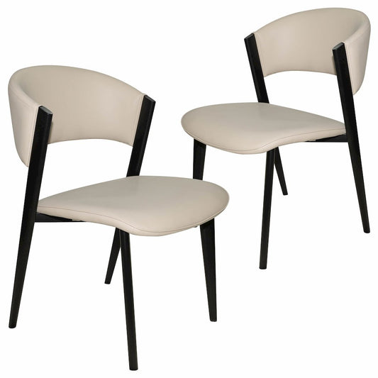 Aspen Collection Modern Dining Chair Black Frame in Light Grey Set of 2