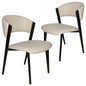 Aspen Collection Modern Dining Chair Black Frame in Light Grey Set of 2