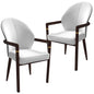 Opaline Series Elegant Wooden Dining Chair in Black Velvet and White - Set of 2