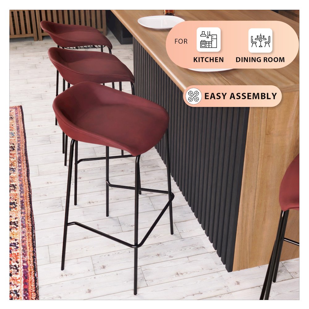 Servos Modern Barstool in Bordeaux