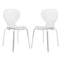 Modern Oyster Transparent Side Chair, Set of 2