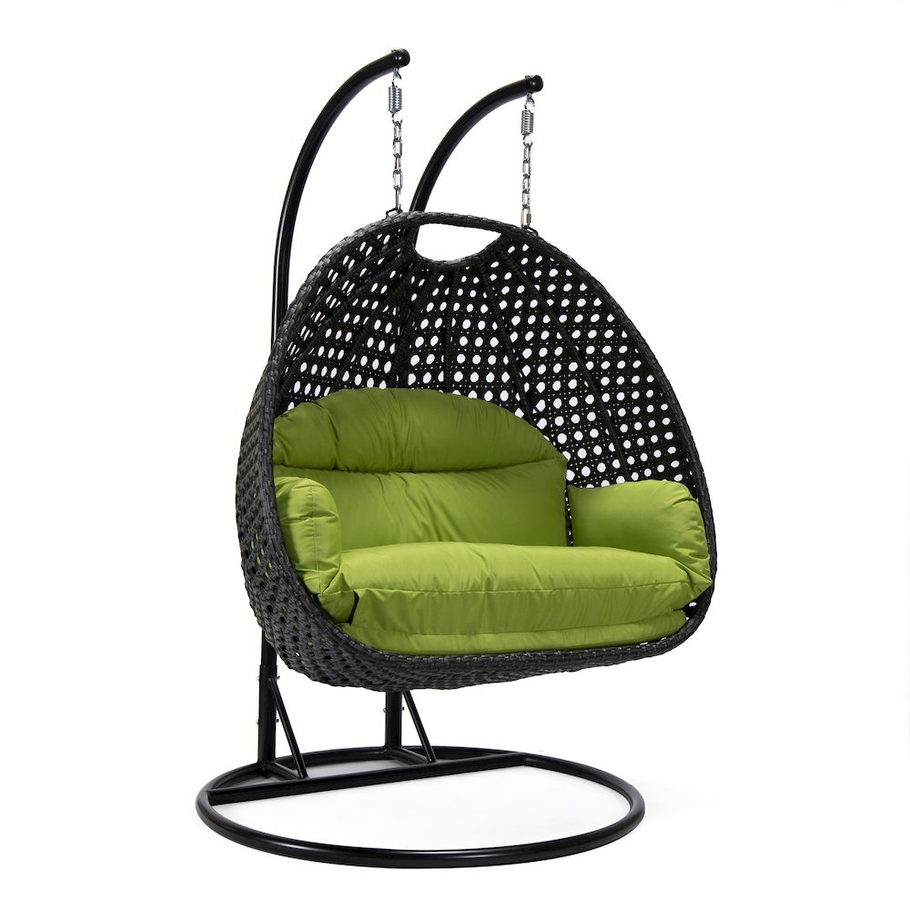 Mendoza Charcoal Wicker Hanging 2 person Egg Swing Chair