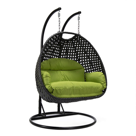 Mendoza Charcoal Wicker Hanging 2 person Egg Swing Chair