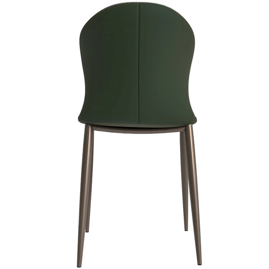 Mosaic Collection Modern Dining Chair in Olive Green Fabric - Set of 4