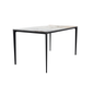 Avo Series Modern Dining Table Black Base, With 71 White Grey Sintered Stone Top