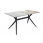 Black Stainless Steel Dining Table 55 With White Grey Sintered Stone Top