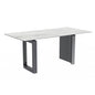 Dining Table Stainless Steel Base, With 71" White Sintered Stone Top