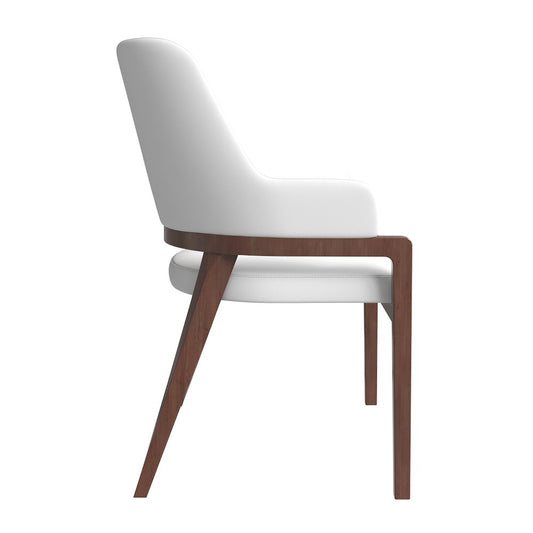 Ethora Collection Modern Wooden Dining Chair in White Set of 4