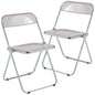 Lawrence Acrylic Folding Chair With Metal Frame, Set of 2