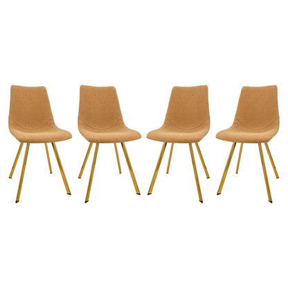 Markley Modern Leather Dining Chair With Gold Legs Set of 4