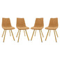 Markley Modern Leather Dining Chair With Gold Legs Set of 4