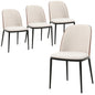 Dining Side Chair with Velvet Seat and Steel Frame Set of 4
